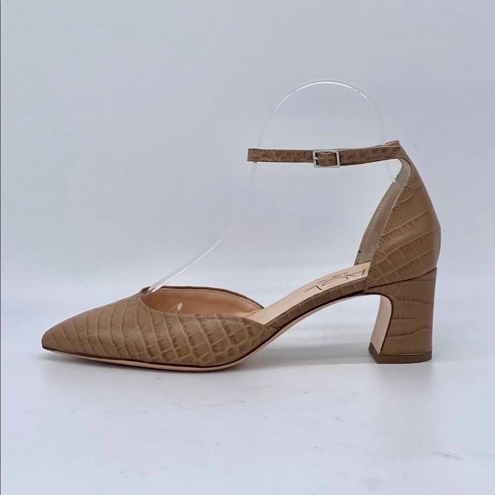 AGL D'orsay Ankle Strap Pump in Tan Croc - Picture 5 of 12